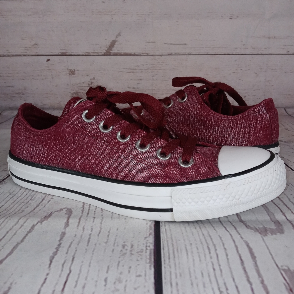 NWOT Converse Silver-Dusted Oxheart Maroon Oxford CT OX 7 - Picture 5 of 10